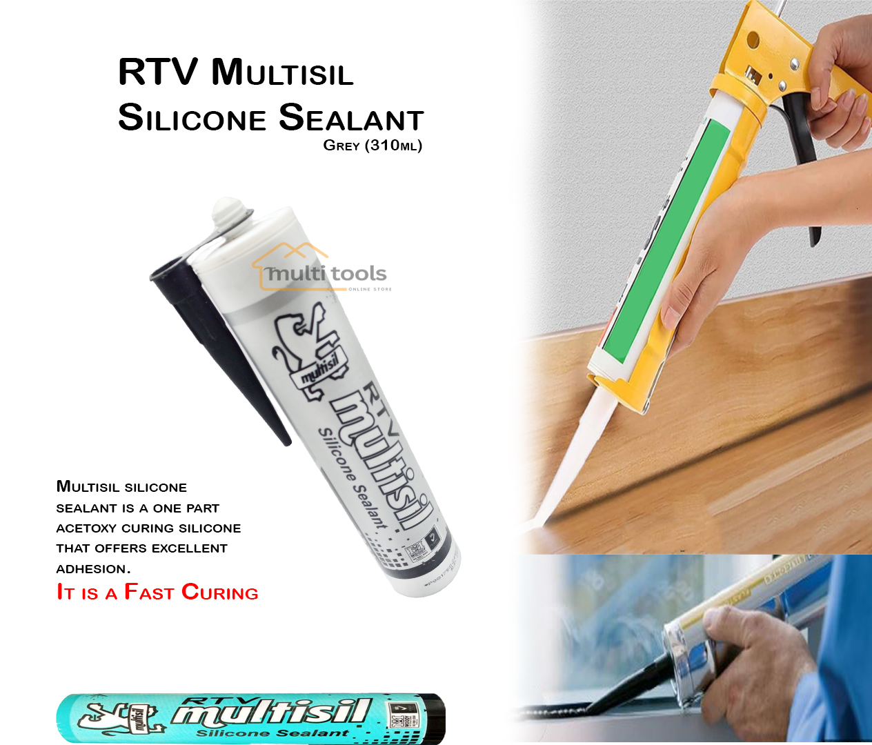 Rtv Multisil Silicone Sealant (Grey)